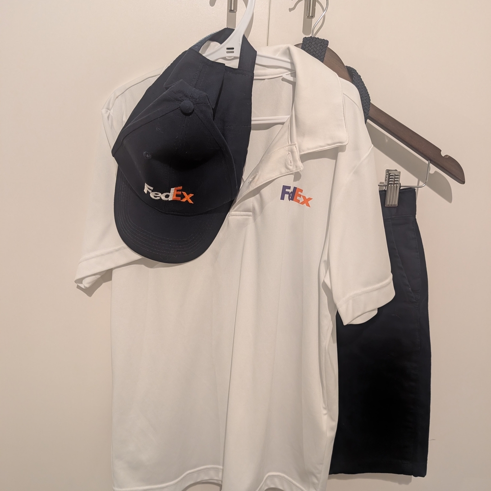 Dex White Polo Shirt with Navy Cap and Shorts